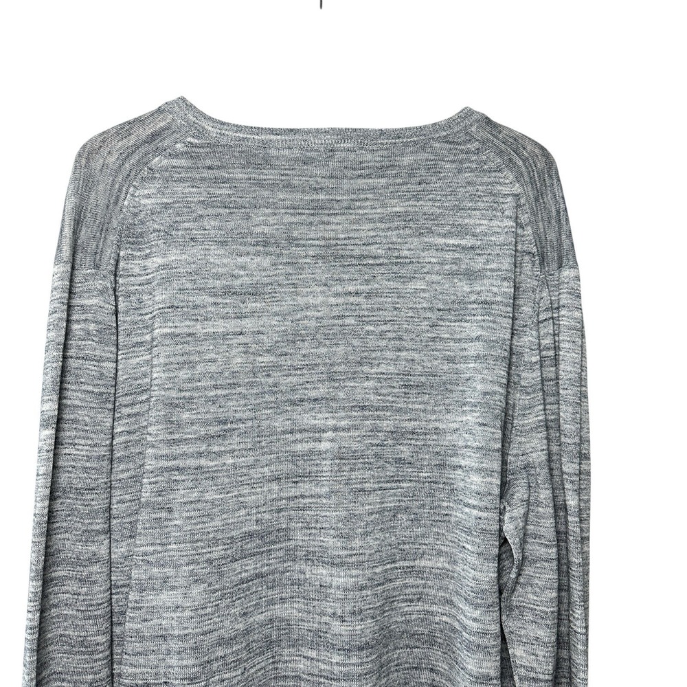 Express V-Neck Sweater Men's XXL Gray Marled Knit Minimal Preppy Workwear Modern - Picture 9 of 12